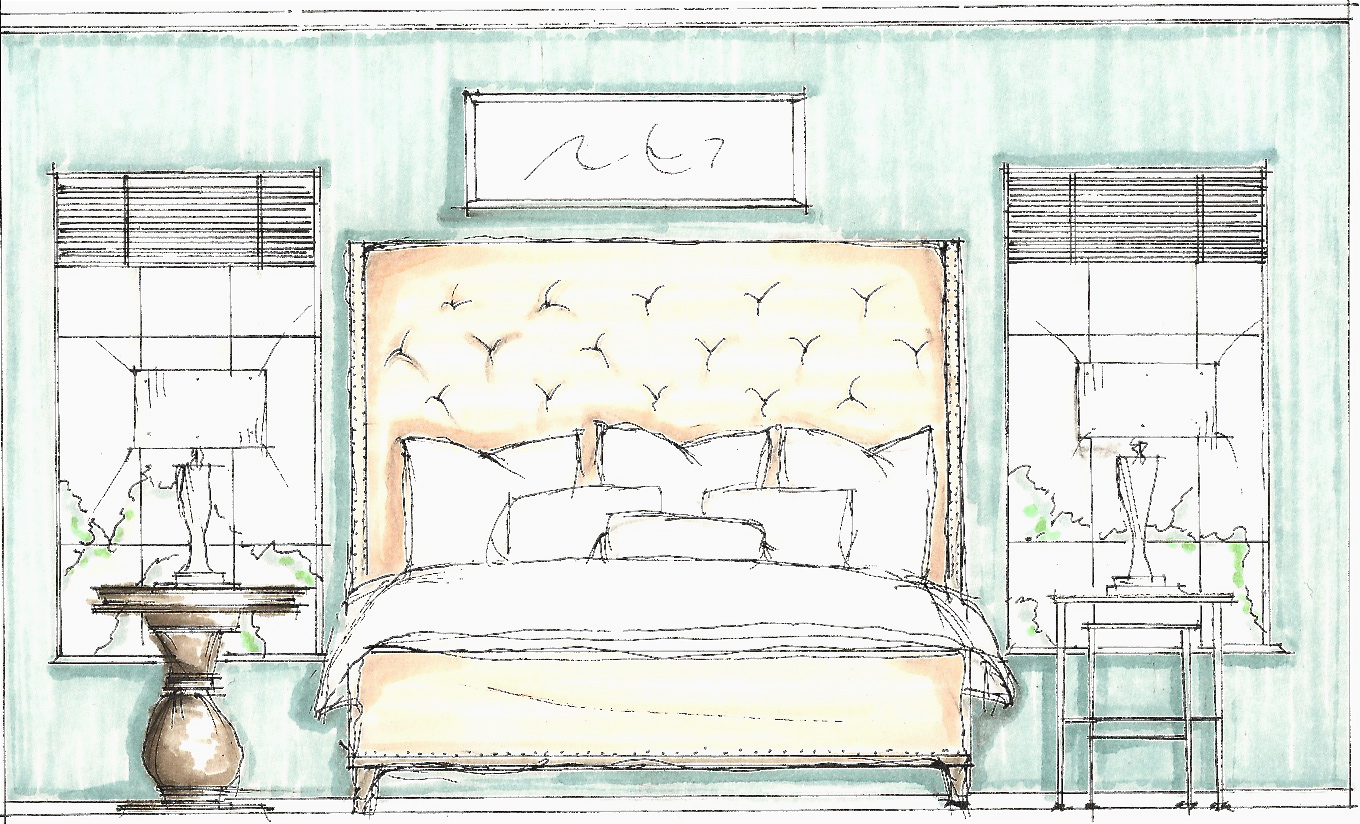 sketch design bedroom,interior design,hotel Stock Illustration | Adobe Stock